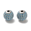 Rhodium Plated 925 Sterling Silver Micro Pave Cubic Zirconia Beads STER-H110-24C-07P-1