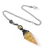 Synthetic Yellow Quartz & Resin Hexagonal Pointed Dowsing Pendulums PW-WG7D05E-14-1