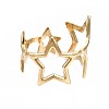 304 Stainless Steel Star Open Cuff Ring RJEW-T023-26G-1