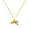 Rainbow 925 Sterling Silver Micro Pave Cubic Zirconia Pendant Necklaces for Women NJEW-F338-06G-2