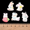 Rabbit Theme Opaque Resin Pendants RE-CBAFB89-01-3
