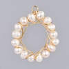Natural Cultured Freshwater Pearl Pendants PALLOY-JF00381-2