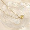 Summer Beach Natural Shell & 304 Stainless Steel Pendant Necklaces for Women NJEW-P323-01B-G-3