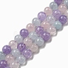 Natural Aquamarine & Rose Quartz & Amethyst Beads Strands G-D0013-68-6MM-1