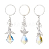 3Pcs 3 Styles Glass Angel Pendant Keychains KEYC-JKC00921-1