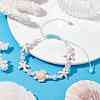 2Pcs Starfish & Turtle Dyed Natural Malaysia Jade & Synthetic Turquoise Braided Bead Bracelet BJEW-JB09950-S-1