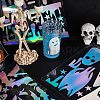 Gorgecraft 3 Sheets 3 Styles Halloween Laser PVC Waterproof Car Stickers DIY-GF0007-24-4