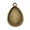 Flat Teardrop Alloy Pendant Cabochon Settings X-PALLOY-N0088-01AB-NF-1