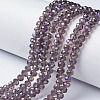 Electroplate Transparent Glass Beads Strands EGLA-A034-T6mm-F06-1