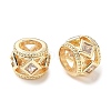 Brass Micro Pave Clear Cubic Zirconia European Beads KK-A254-16G-1