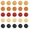 60Pcs 5 Styles Spray Painted Natural Wood Buttons WOOD-TA0002-91-2