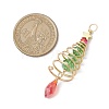 3Pcs 3 Colors Christmas Theme Copper Wired Glass Big Pendants PALLOY-JF02854-3