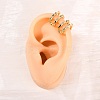 Brass Micro Pave Clear Cubic Zirconia Two-layer C-Shaped Cuff Earrings EJEW-D328-05G-01-3