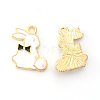 Light Gold Plated Alloy Enamel Pendants ENAM-R136-23C-2