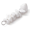 Gradient Color Natural Quartz Crystal & Natural Howlite & White Moonstone Chip Beaded Pendants PALLOY-JF02791-01-5