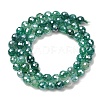 Electroplated Natural Agate Beads Strands G-B191-A07-6mm-09-4