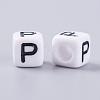 Acrylic Horizontal Hole Letter Beads PL37C9308-P-2