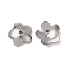 Tarnish Resistant 5-Petal 201 Stainless Steel Flower Bead Caps STAS-N027-02-2