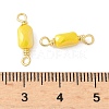 Electroplate Glass Faceted Rectangle Connector Charms KK-C097-05G-01-3