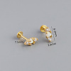 925 Sterling Silver Micro Pave Clear Cubic Zirconia with Synthetic Opal Cartilage Earrings FS-WG3DFDB-10-1