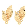 Brass Micro Pave Cubic Zirconia Stud Earring Findings LS-KK-U015-05G-1