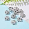 Eco-Friendly 6-Petal Flower Brass Micro Pave Cubic Zirconia Bead Caps ZIRC-M098-01P-FF-6