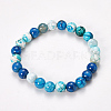 Natural Weathered Agate Beaded Stretch Bracelets X-BJEW-Q692-04H-1