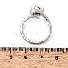 Brass Micro Pave Cubic Zirconia Cuff Open Rings for Women RJEW-L343-01P-04-5