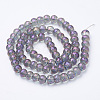 Electroplated Glass Beads Strands EGLA-Q092-8mm-A08-2