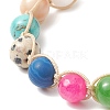Round Natural & Synthetic Mixed Gemstone Braided Bead Bracelet BJEW-JB09299-4