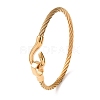 304 Stainless Steel Twisted Rope Cuff Bangles with S Clasps for Women SA-CBA2192-02G-4