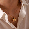 1Pc Star 304 Stainless Steel Pendant Round Snake Chain Necklaces NJEW-BBC0001-47G-5