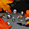 SUNNYCLUE 10Pcs 5 Style Skull & Rose Flower & Knife & Bottle Enamel Pins SKUL-SC0001-02-4