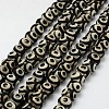Tibetan Style 3-Eye dZi Beads Strands TDZI-G010-I03-1