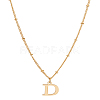 1Pc Brass Chain & 304 Stainless Steel Letter Pendant Necklaces NJEW-LP0001-35D-G-1