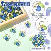 50Pcs Glass & ABS Plastic Imitation Pearl Flower Pendants PALLOY-CJ00185-3