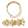 1 Pair Brass Clear Cubic Zirconia Star Hoop Earrings EJEW-BBC0002-13-6
