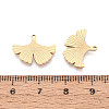 Textured 304 Stainless Steel Leaf Shape Pendants STAS-T073-01G-3