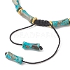 Natural Dyed Imperial Jasper & Brass Beads Braided Bead Bracelets BJEW-JB13418-01-4