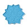 DIY Six Syllable Mantra Pattern Lotus Shape Coaster Silicone Molds DIY-G083-01-2