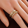 Brass Micro Pave Cubic Zirconia Finger Rings WG3D341-01-3