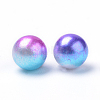 Rainbow Acrylic Imitation Pearl Beads OACR-R065-6mm-A06-2