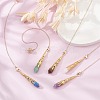 Natural Mixed Gemstone Pointed Dowsing Pendulums PALLOY-JF02149-5