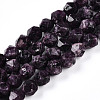 Dyed Natural Sesame Jasper Beads Strands G-T139-8mm-47K-4