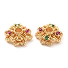 Brass Micro Pave Colorful Cubic Zirconia Bead Caps KK-F860-77G-2