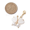 Butterfly Shell & Shell Pearl Pendant Decoration HJEW-TA00271-3