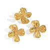 Stainless Steel Textured Flower Stud Earring & Ring Set EP0939-3-2
