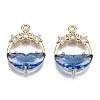 Faceted Transparent Glass Pendants GLAA-T020-18A-1