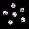 Floral Printed Porcelain Beads PORC-Q199-6mm-01-2