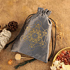 Rectangle Gold Stamping Velvet Tarot Storage Drawstring Bags for Divination ABAG-WH20001-25C-4